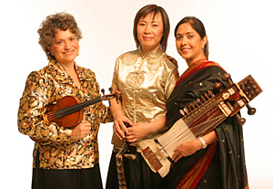 Photo of Tafelmusik's Sylvia Cloutier, June Shappa and Wen Zhao.